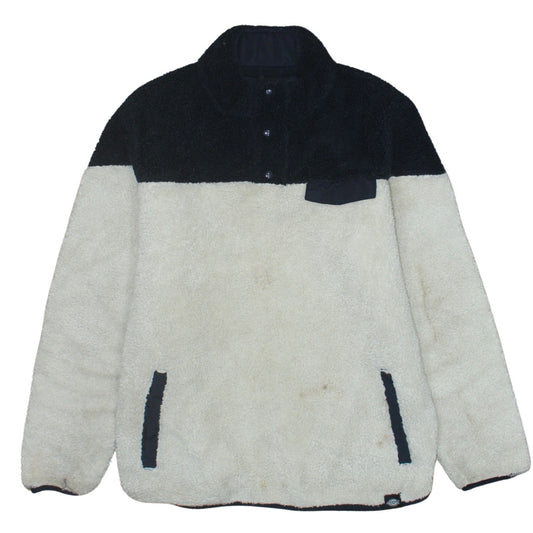 Dickies Men’s Black Beige Small Fleece Henley Sweatshirt