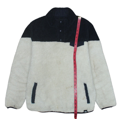 Dickies Men’s Black Beige Small Fleece Henley Sweatshirt