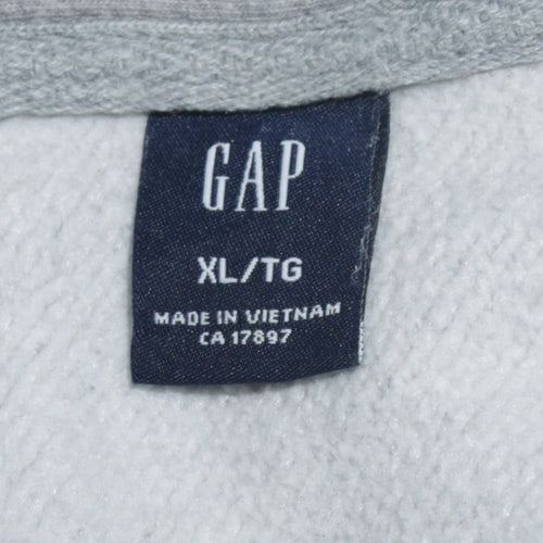 GAP Mens Grey Pullover Logo Hoodie XL Fleece Sweatshirt