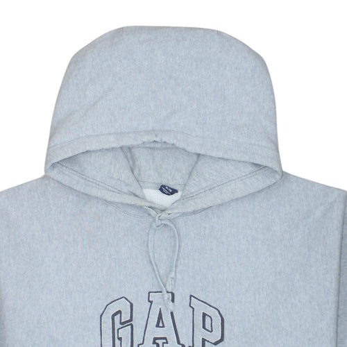 GAP Mens Grey Pullover Logo Hoodie XL Fleece Sweatshirt