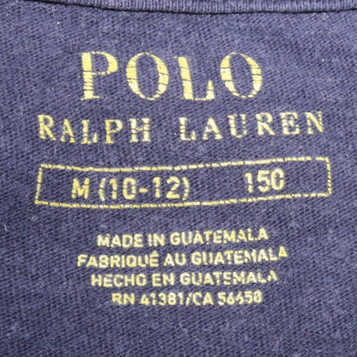 Ralph Lauren Boys Blue Logo Graphic T-Shirt Size 10-12 Years Cotton