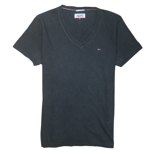 Hilfiger Denim Men's Black V-Neck Short Sleeve Cotton T-Shirt M