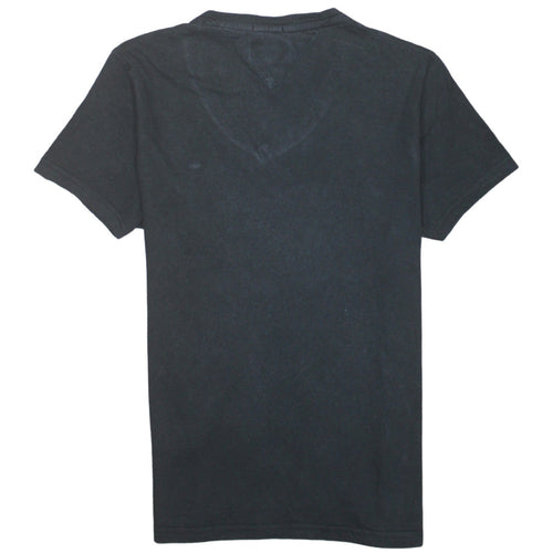 Hilfiger Denim Men's Black V-Neck Short Sleeve Cotton T-Shirt M