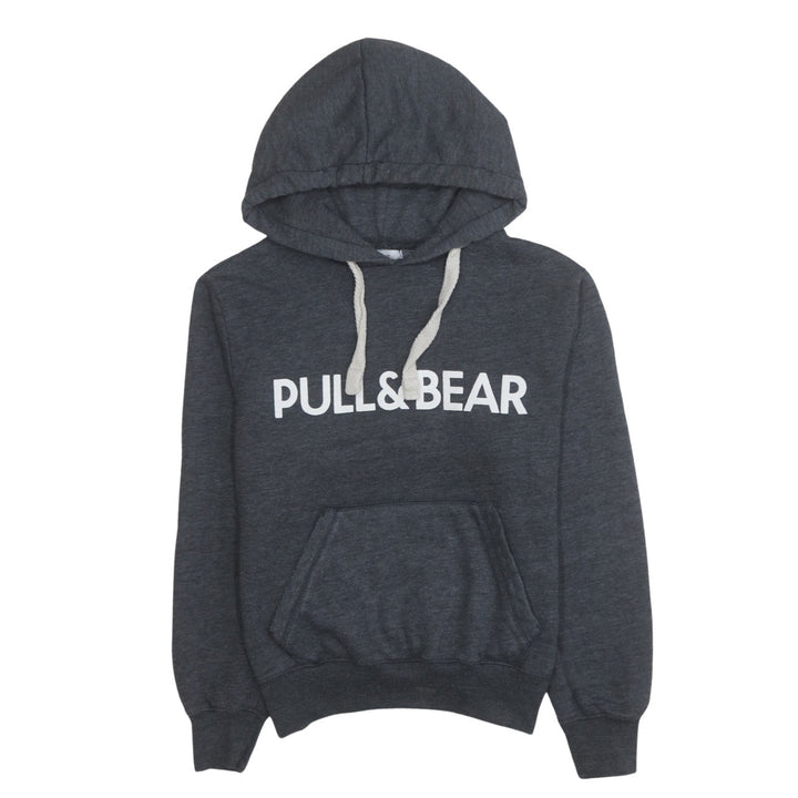 Pull & Bear Women's Charcoal Grey Pullover Hoodie Size S