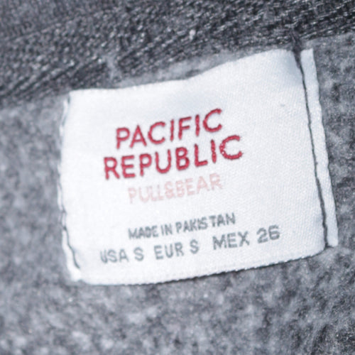 Pull & Bear Women's Charcoal Grey Pullover Hoodie Size S
