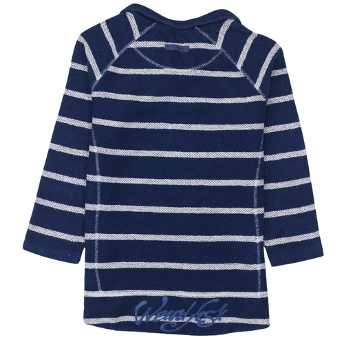 Weird Fish Women's Blue Striped 1/4 Zip Pullover Sweatshirt M