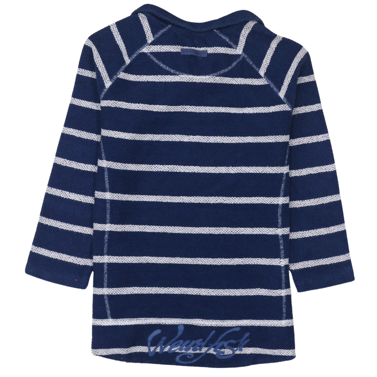 Weird Fish Women's Blue Striped 1/4 Zip Pullover Sweatshirt M
