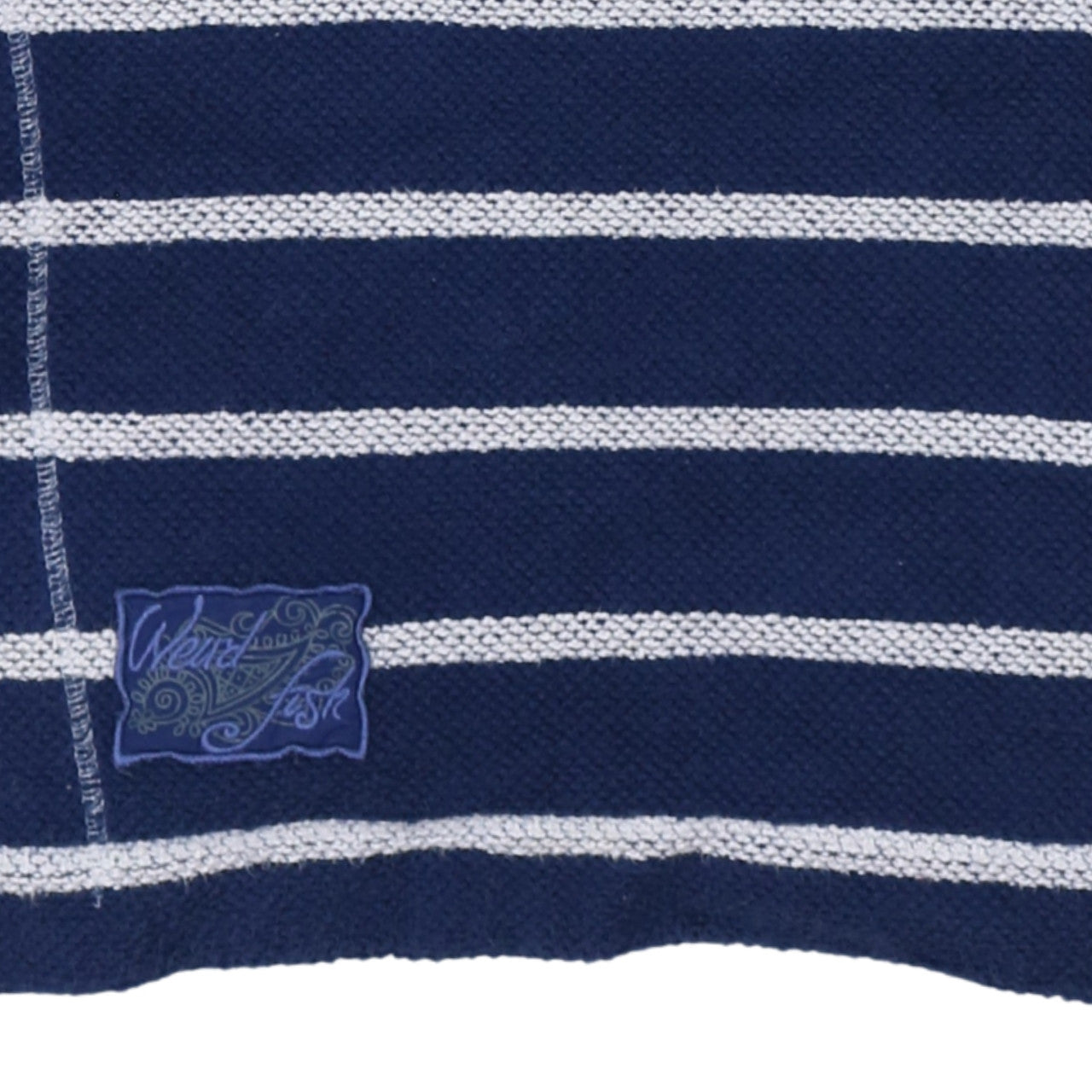 Weird Fish Women's Blue Striped 1/4 Zip Pullover Sweatshirt M