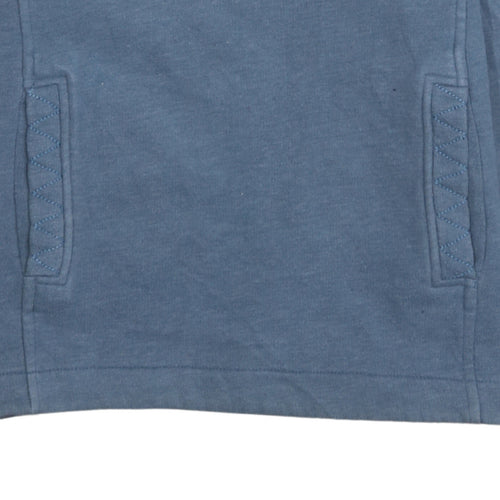 Weird Fish Women's Blue 1/4 Zip Pullover Sweatshirt Size 10 Cotton Blend