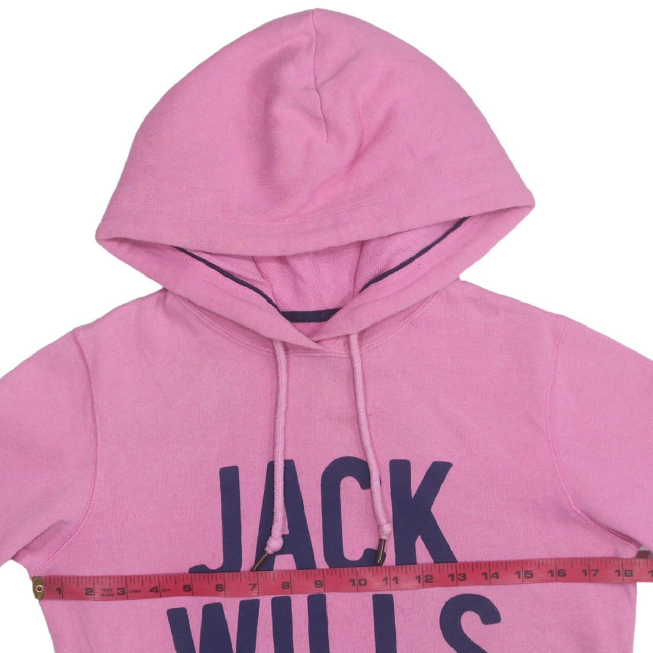 Jack Wills Womens Pink Pullover Hoodie Size 10 with Logo Print