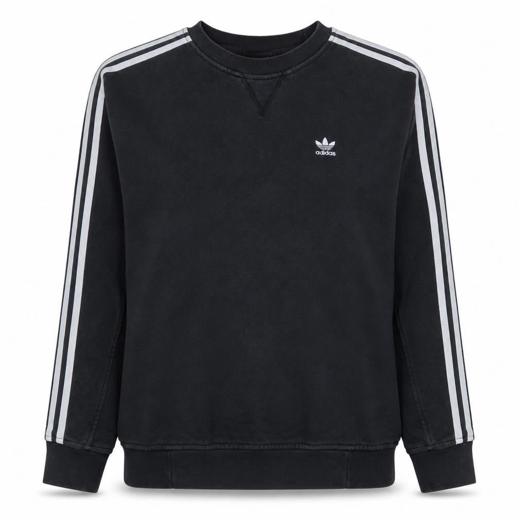 Front view of Adidas women’s black xs crew neck pullover sweatshirt cotton