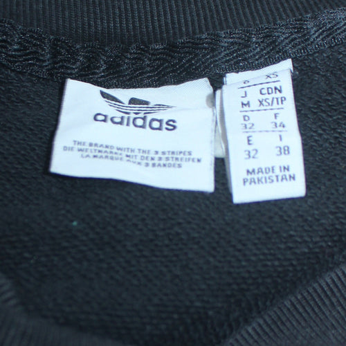 Adidas Womens Black XS Crew Neck Pullover Sweatshirt Cotton