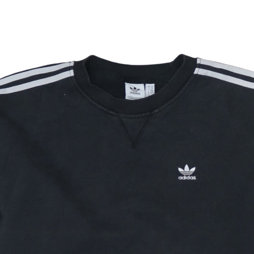 Adidas Womens Black XS Crew Neck Pullover Sweatshirt Cotton