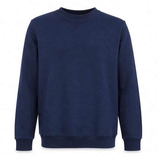 Front view of Diesel men’s blue crew neck pullover sweatshirt medium
