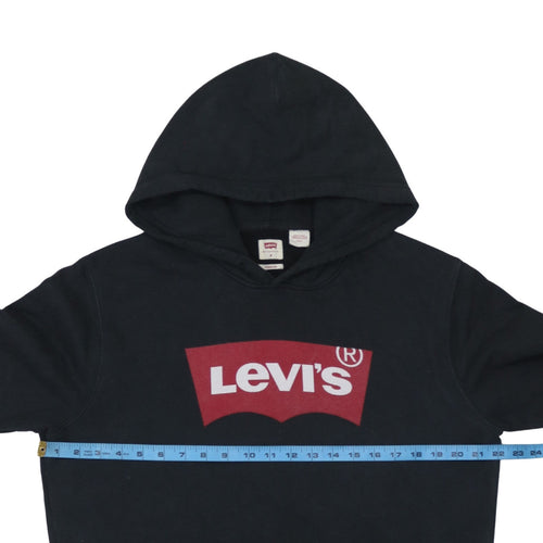 Levi's Mens Black Pullover Hoodie Sweatshirt M Regular Fit Logo