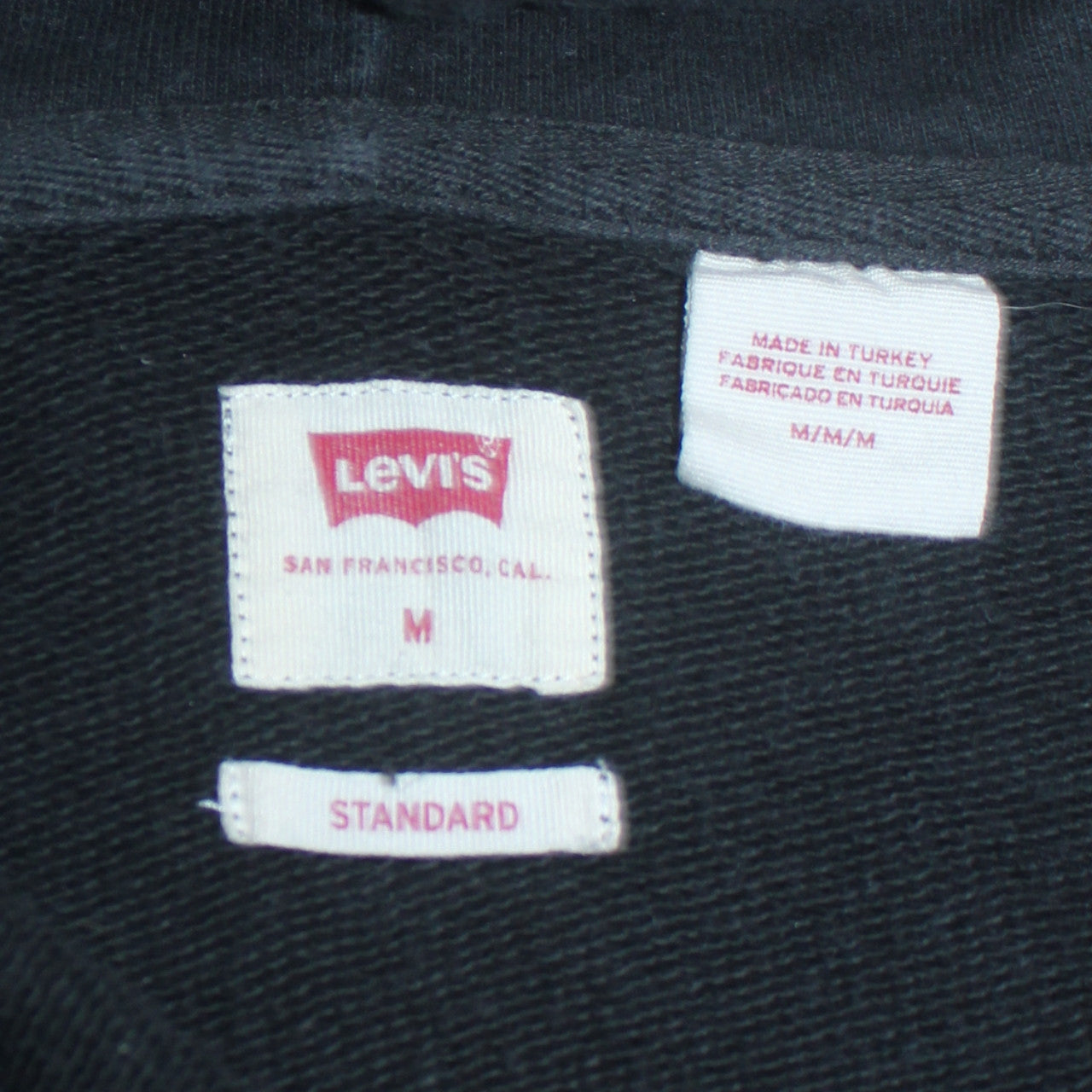 Levi's Mens Black Pullover Hoodie Sweatshirt M Regular Fit Logo
