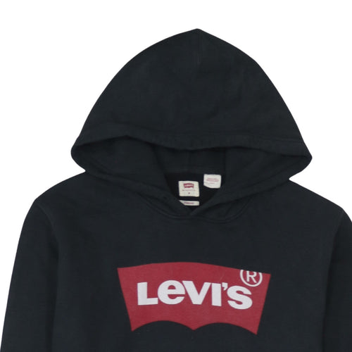 Levi's Mens Black Pullover Hoodie Sweatshirt M Regular Fit Logo