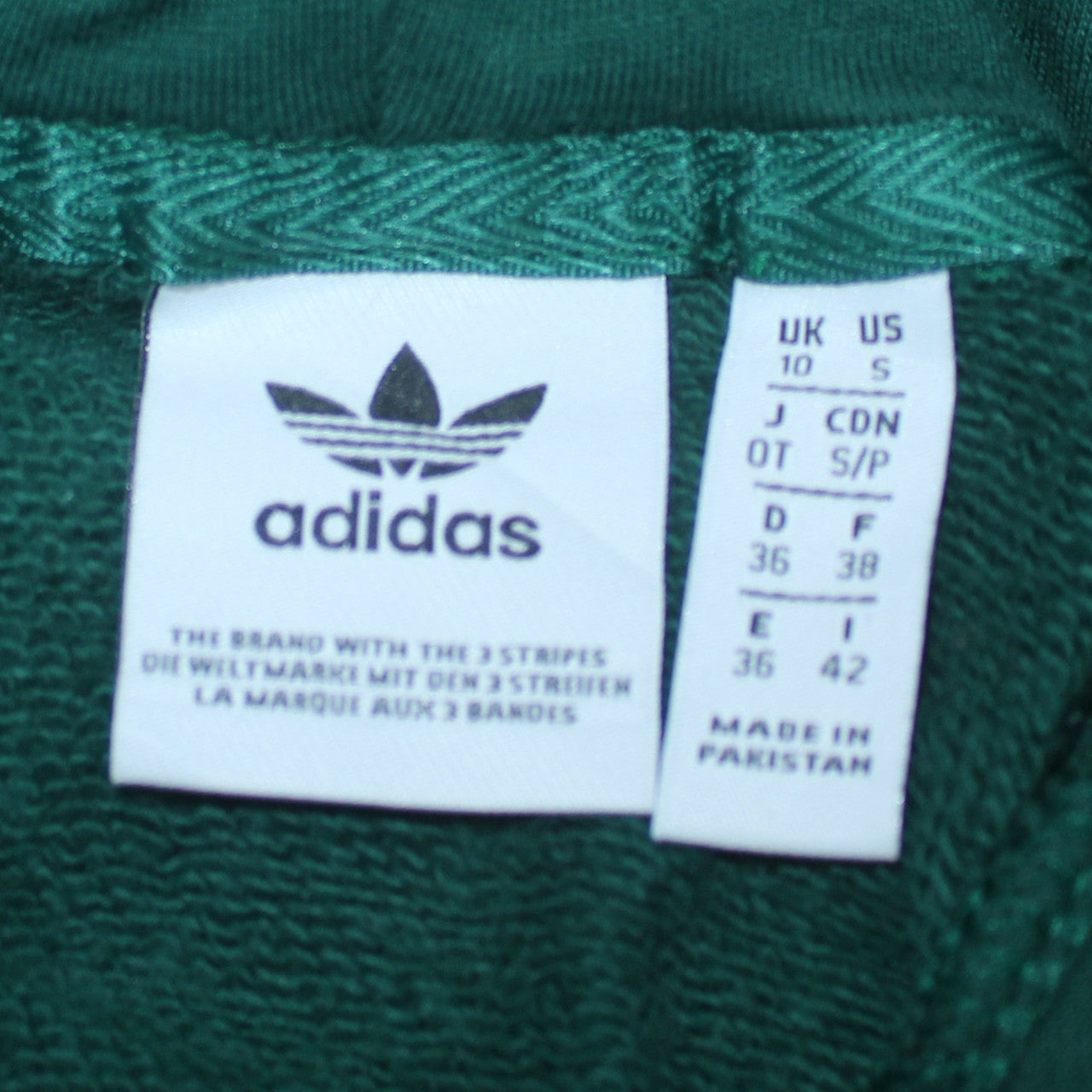 Adidas Women’s Green Trefoil Pullover Hoodie Size 10 Cotton Blend