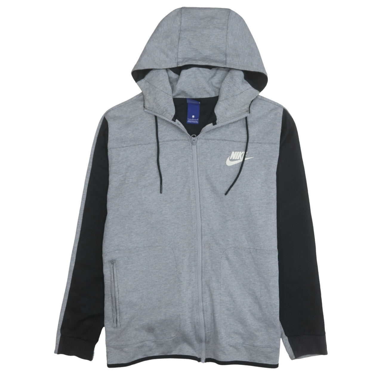 Nike Men's Grey Full Zip Hoodie L Regular Fit Sportswear