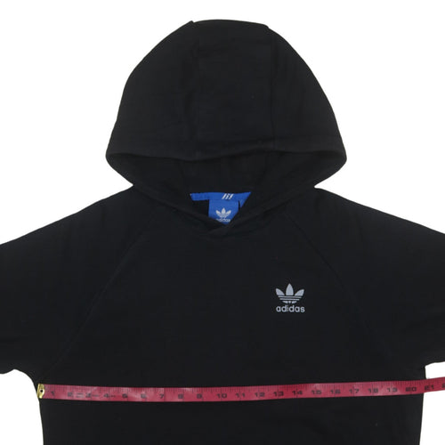 Adidas Mens Black Short Sleeve Pullover Hoodie M Sports Style