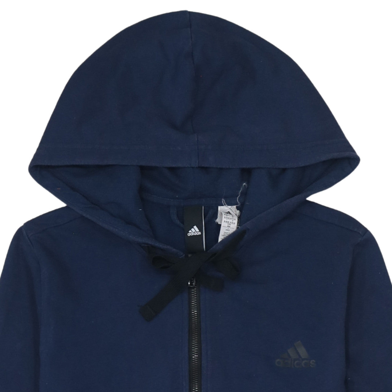 Adidas Womens Navy Full Zip Hoodie Sweatshirt M Blue Logo Casual