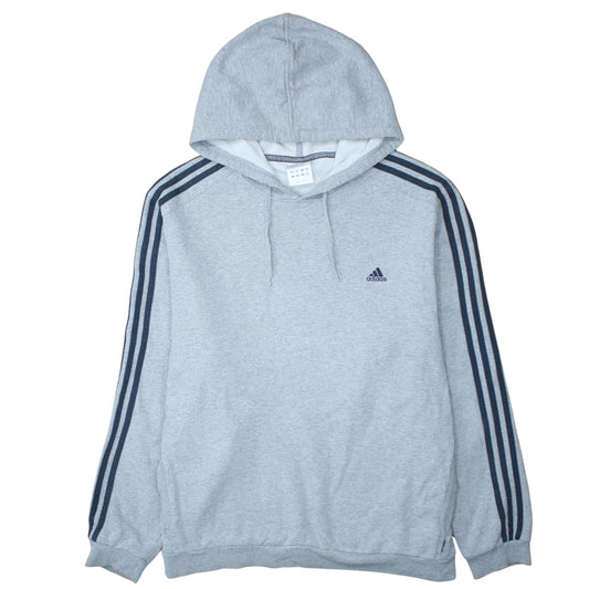 Adidas Mens Grey Pullover Hoodie L Hooded Sweatshirt Regular Fit