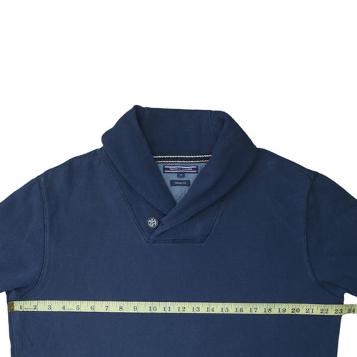 Tommy Hilfiger Men's Blue Henley Sweatshirt XL Vintage Fit