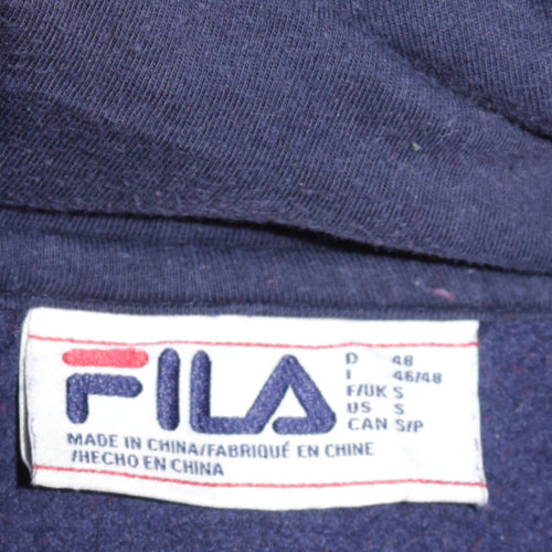 FILA Men's Multicoloured Pullover Hoodie Small Logo Embroidered Fleece