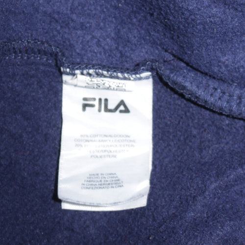 FILA Men's Multicoloured Pullover Hoodie Small Logo Embroidered Fleece