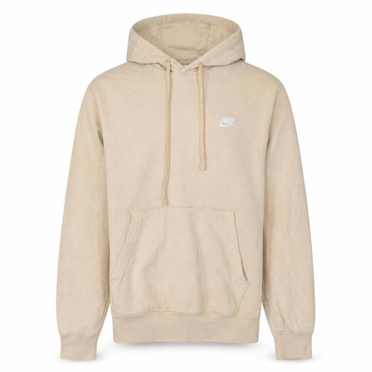 Front view of Nike Men's Beige Pullover Hoodie Small Regular Fit Fleece Sweatshirt