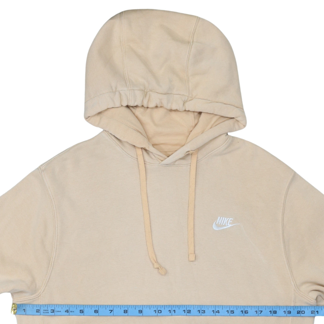 Nike Men's Beige Pullover Hoodie Small Regular Fit Fleece Sweatshirt