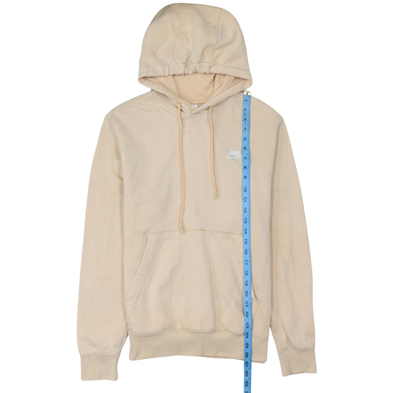 Nike Men's Beige Pullover Hoodie Small Regular Fit Fleece Sweatshirt