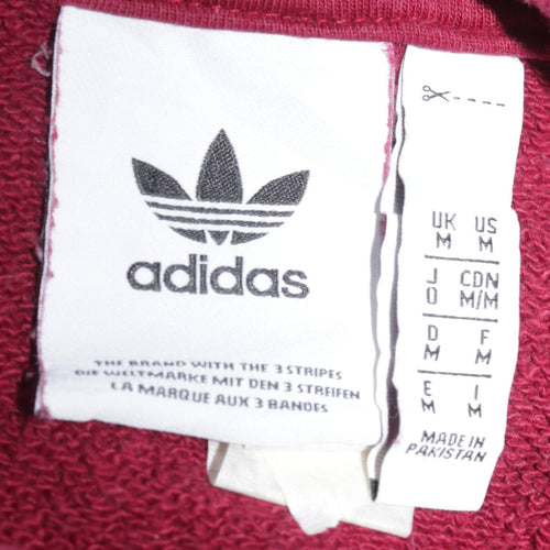 Adidas Men’s Red Pullover Hoodie M Regular Fleece Sportswear