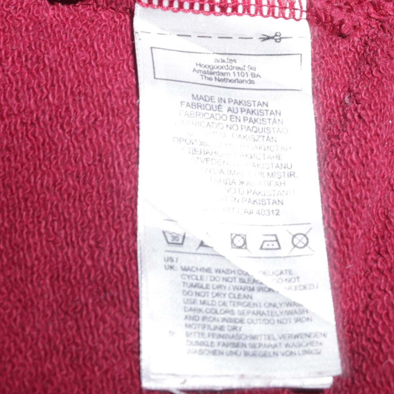 Adidas Men’s Red Pullover Hoodie M Regular Fleece Sportswear