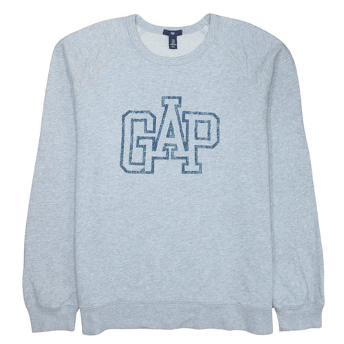 GAP Men's Grey XL Pullover Sweatshirt with Logo Crew Neck