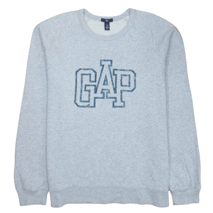 GAP Men's Grey XL Pullover Sweatshirt with Logo Crew Neck