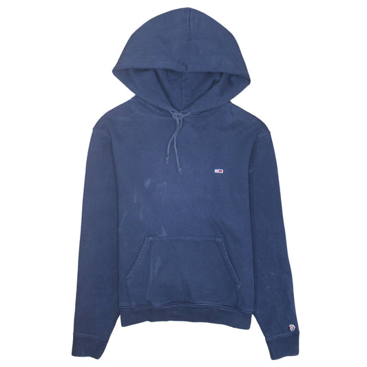 Tommy Jeans Womens Navy Blue Pullover Hoodie M Cotton Casual