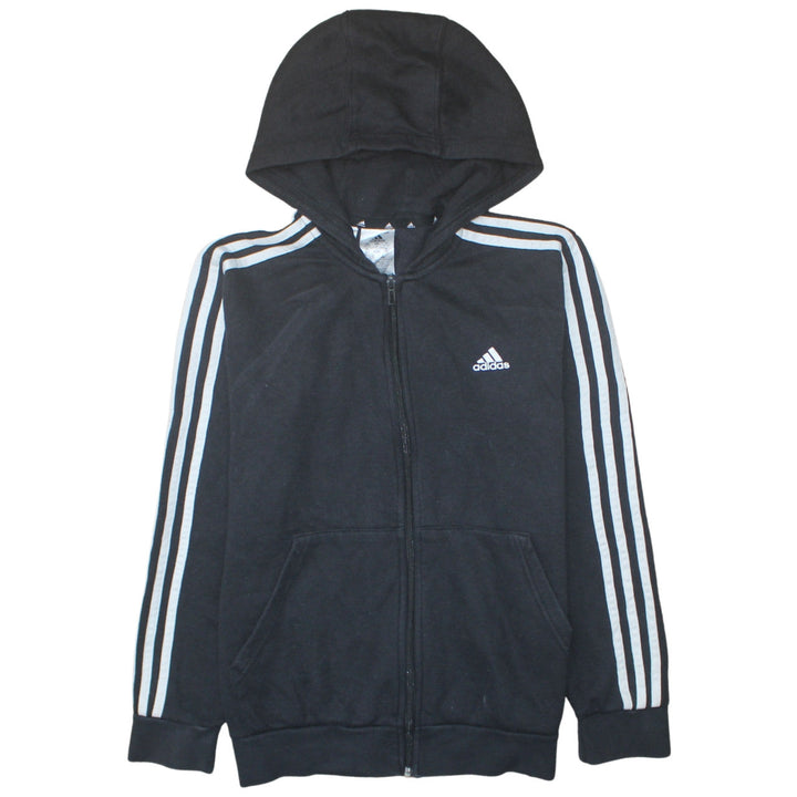 Adidas Boys Black Full Zip Hoodie 13-14 Years Fleece Sports Top