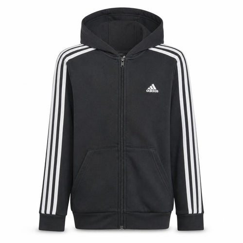 Adidas Boys Black Full Zip Hoodie 13-14 Years Fleece Sports Top