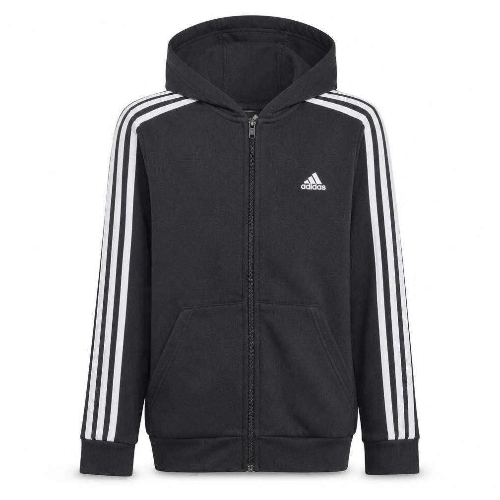 Adidas Boys Black Full Zip Hoodie 13-14 Years Fleece Sports Top