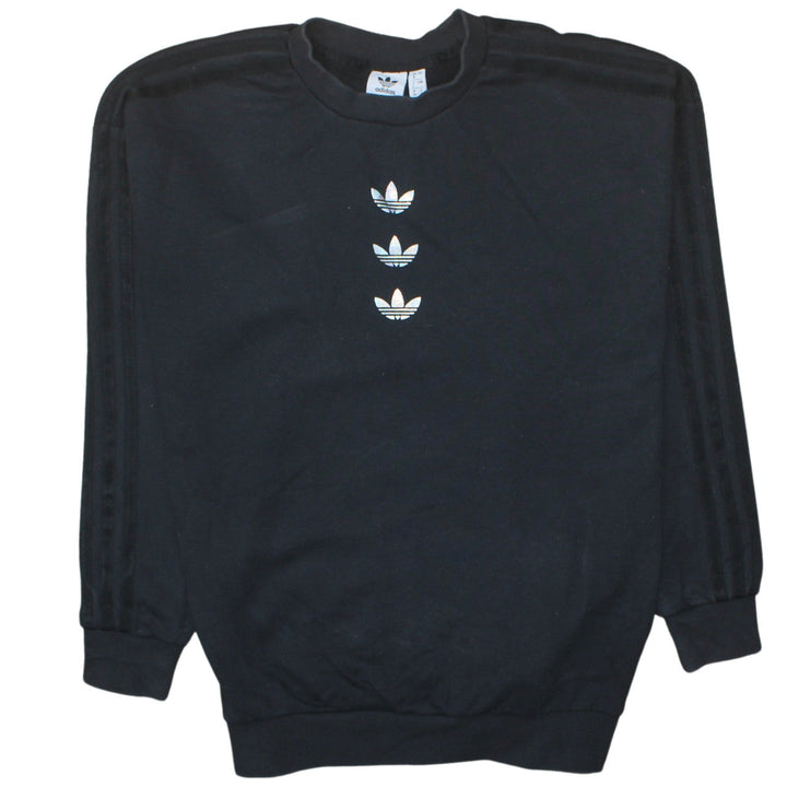 Adidas Womens Black Size 8 Crew Neck Long Sleeve Pullover Sweatshirt