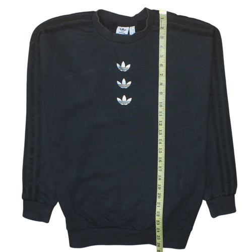 Adidas Womens Black Size 8 Crew Neck Long Sleeve Pullover Sweatshirt