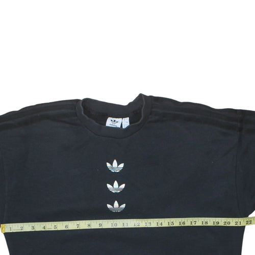Adidas Womens Black Size 8 Crew Neck Long Sleeve Pullover Sweatshirt