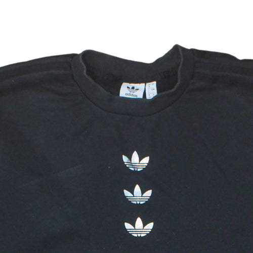 Adidas Womens Black Size 8 Crew Neck Long Sleeve Pullover Sweatshirt