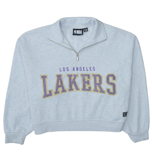 Primark NBA Los Angeles Lakers Grey 1/4 Zip Women's Sweatshirt Size L 14/16