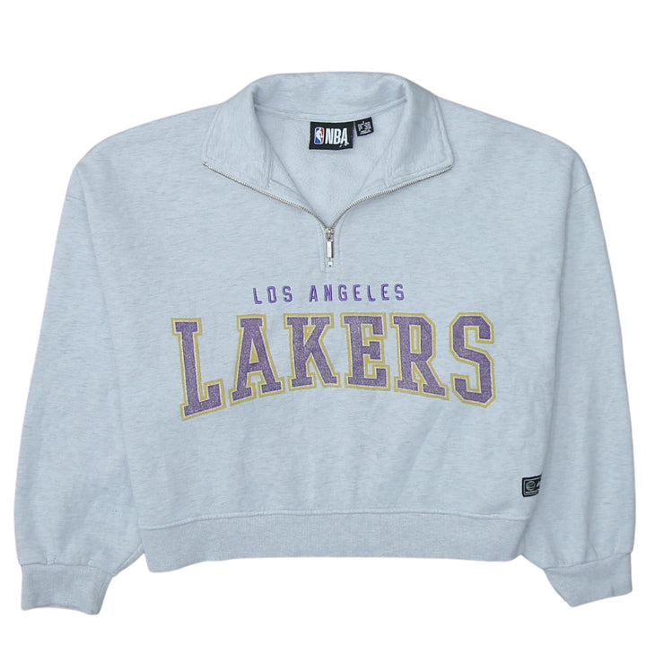 Primark NBA Los Angeles Lakers Grey 1/4 Zip Women's Sweatshirt Size L 14/16