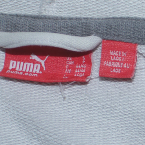 Puma Men's White Full Zip Hoodie Size S Sports Logo Sweatshirt