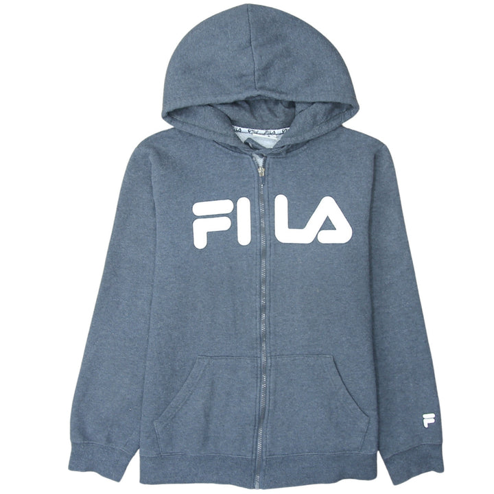 Fila Womens Blue Full Zip Hoodie Size 14 Cotton Blend Casual