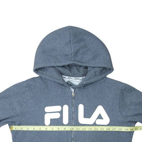 Fila Womens Blue Full Zip Hoodie Size 14 Cotton Blend Casual