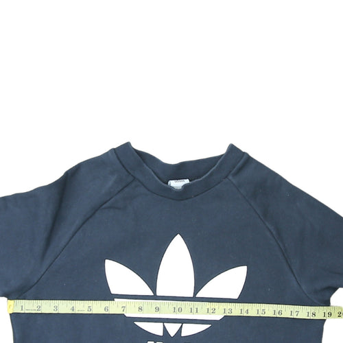 Adidas Women’s Blue Logo Crew Neck Pullover Sweatshirt Size 14